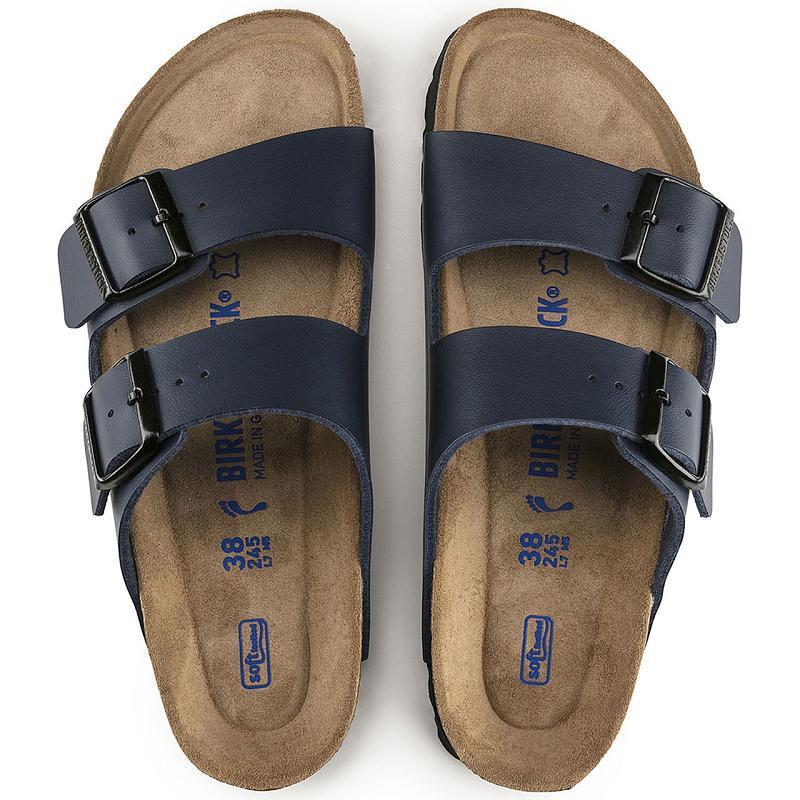 Birkenstock Soft Footbed Birko Flor Arizona Dame Mørkeblå | DK 77FDN